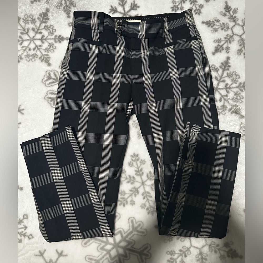 Anthropology women’s slim straight plaid pants